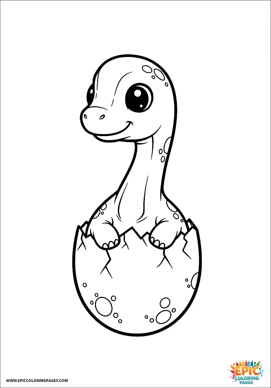 Brachiosaurus tiny brachiosaurus peeking out of an eggshell