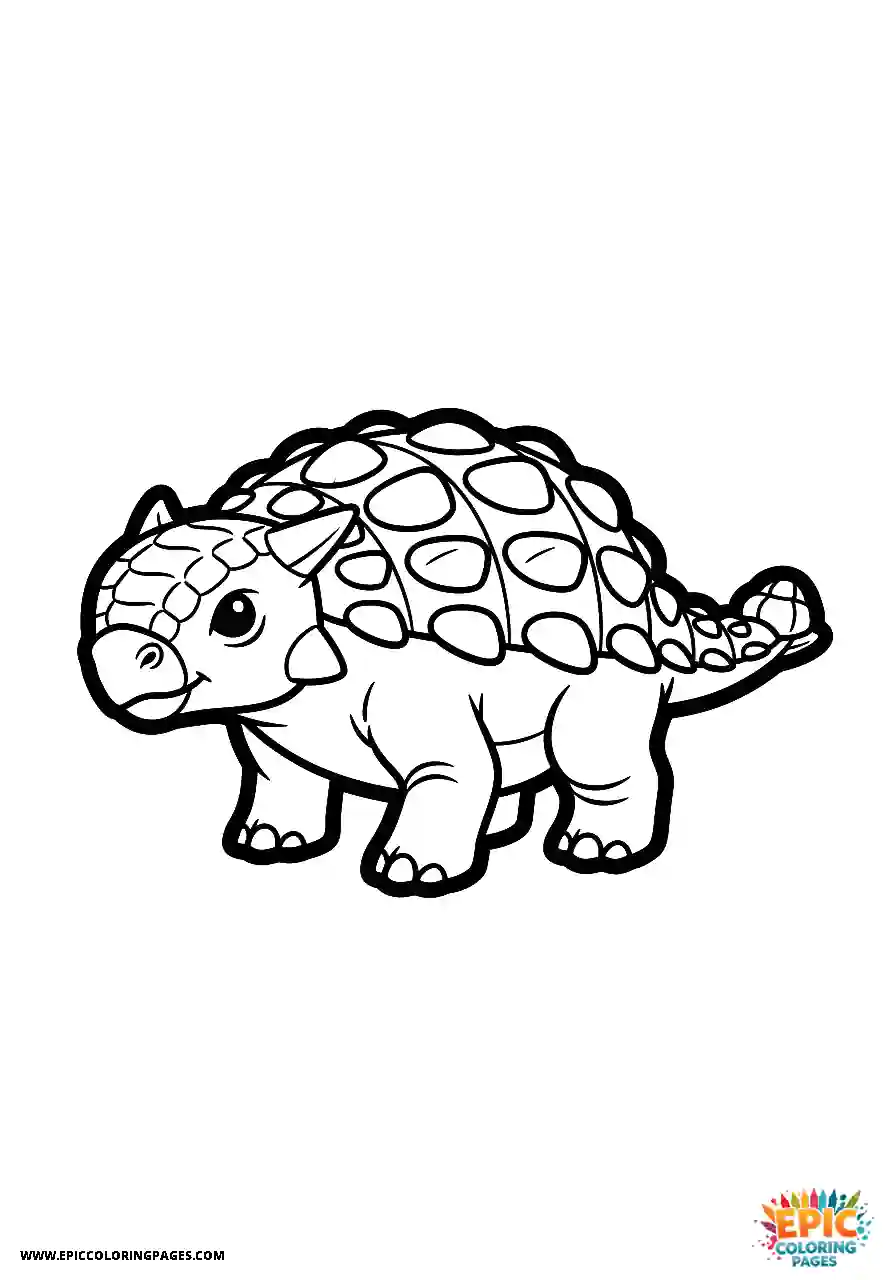 Ankylosaurus Tiny realistic style Ankylosaurus dinosaur hatchling