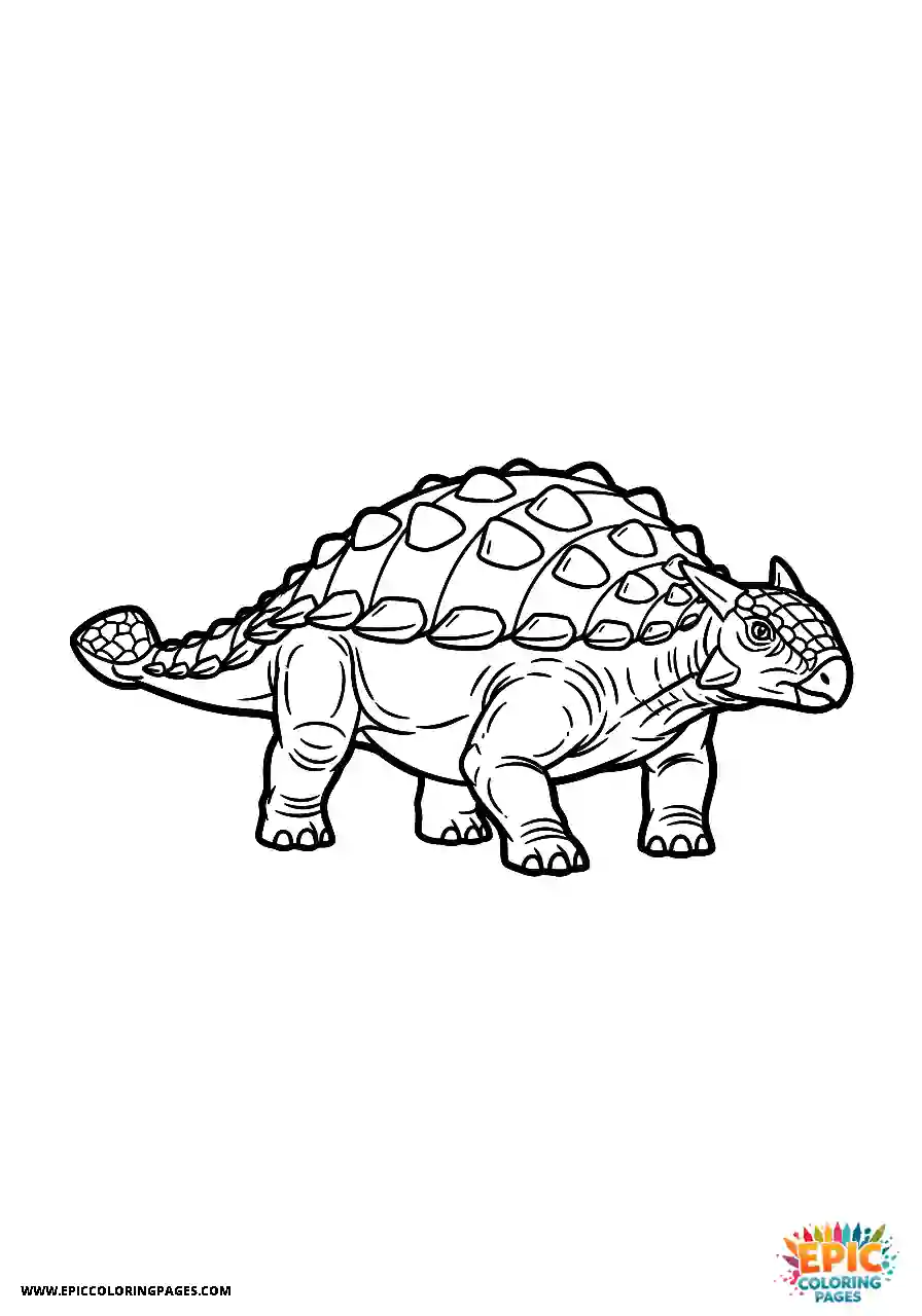 Ankylosaurus Unique realistic style Ankylosaurus dinosaur in three quarter back view