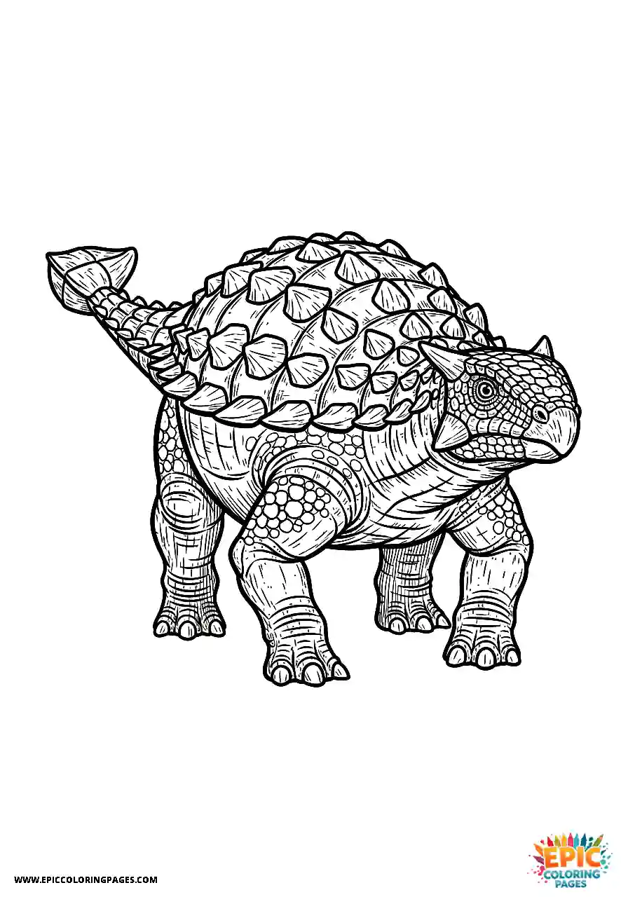 Ankylosaurus Vigilant realistic style Ankylosaurus dinosaur looking alert