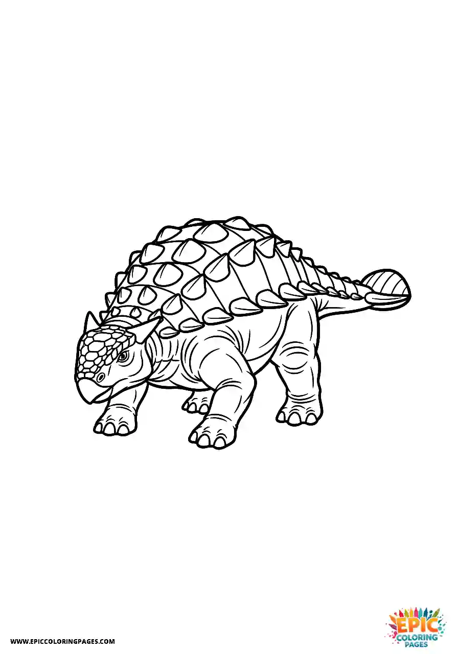 Ankylosaurus Wary realistic style Ankylosaurus dinosaur in a protective stance