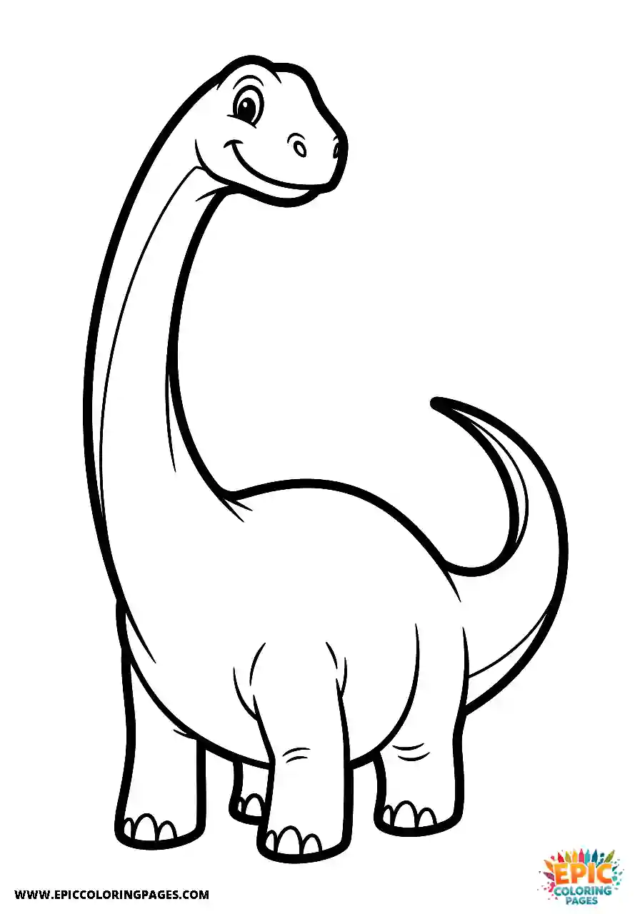 Argentinosaurus Argentinosaurus cartoon style with a body curving in an s shape