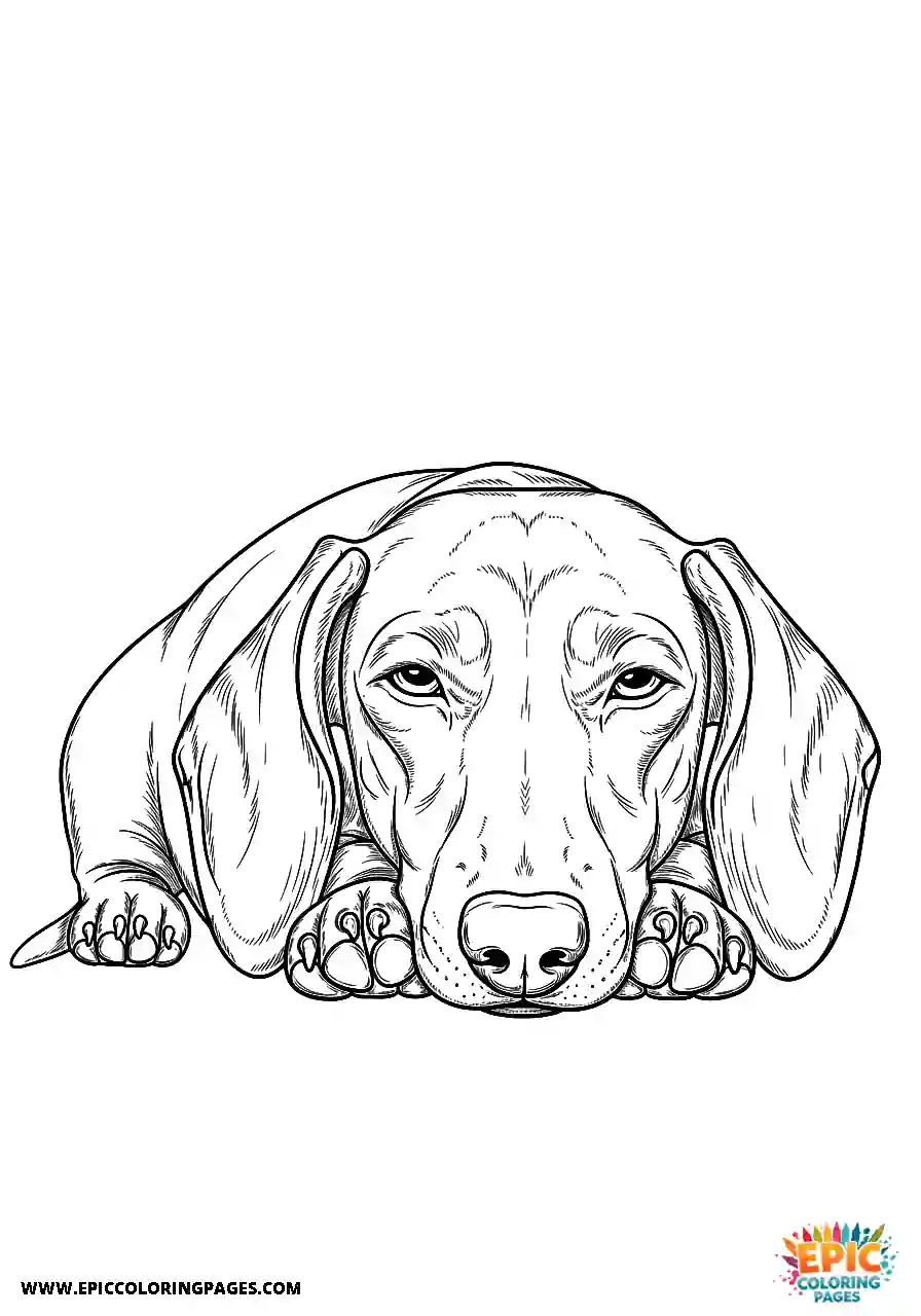 Dachshund Dachshund lying down in a resting position