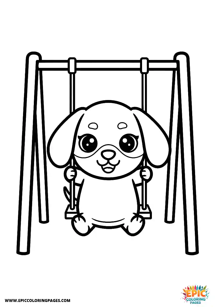 Dachshund Dachshund playing on a swing set