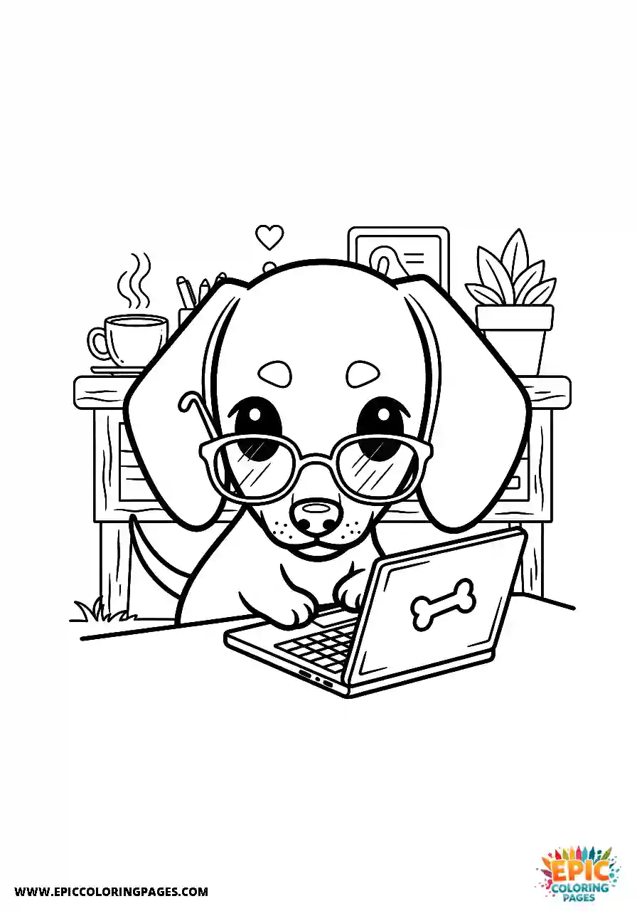 Dachshund Dachshund using a computer chibi style