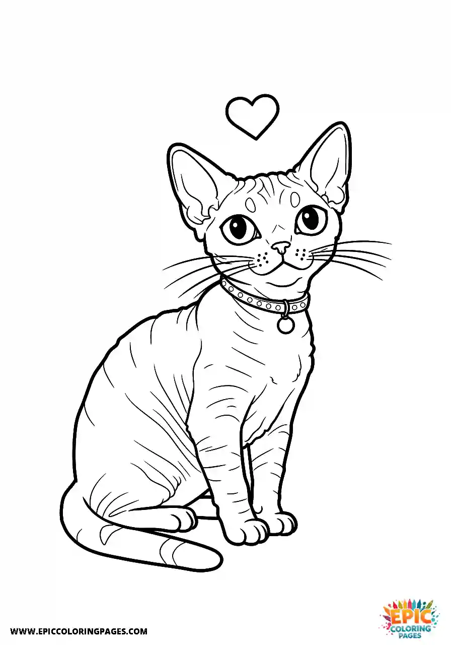 Devon Rex Devon rex cat affection with a heart above its head