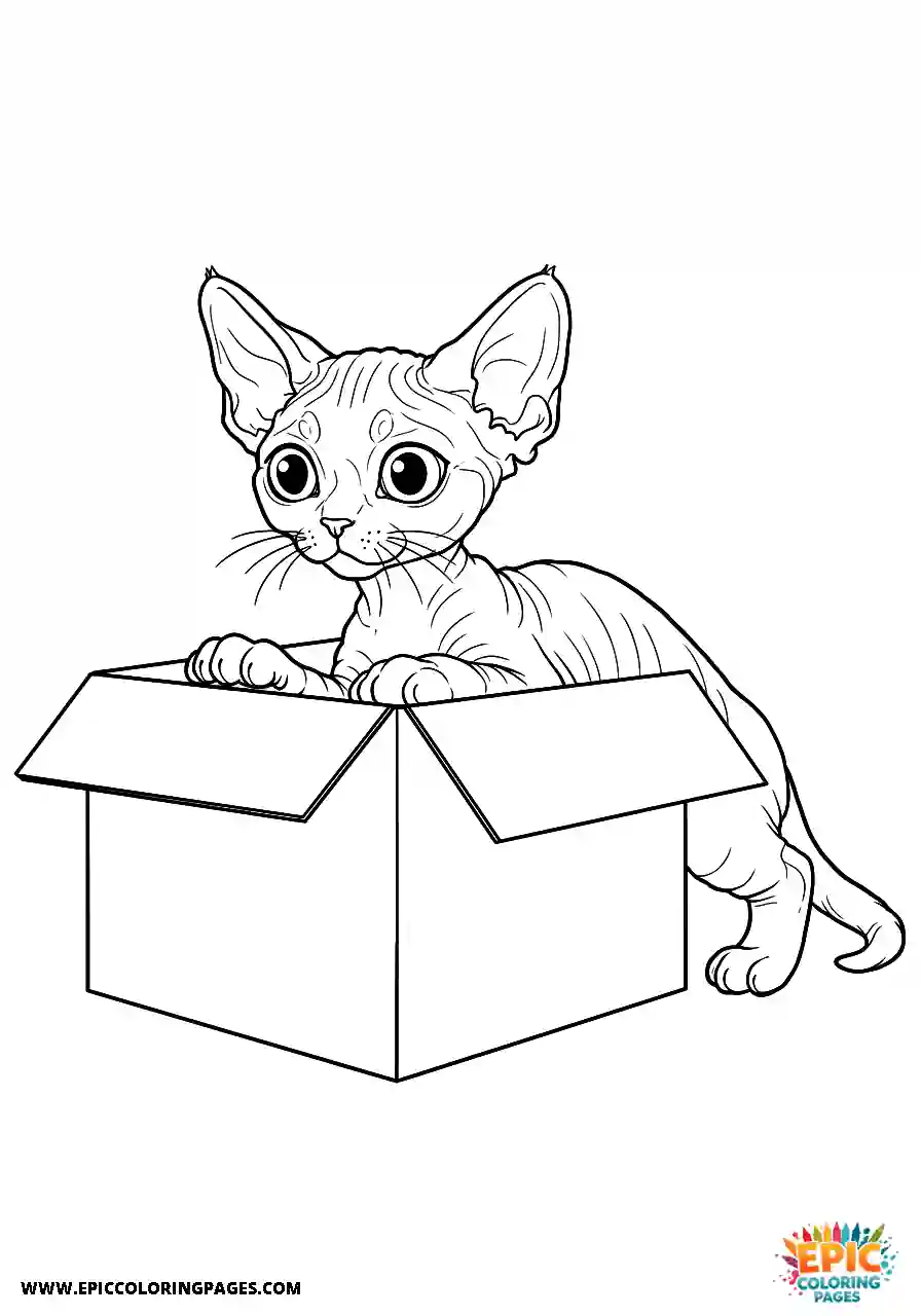 Devon Rex Devon rex cat curious kitten in a box