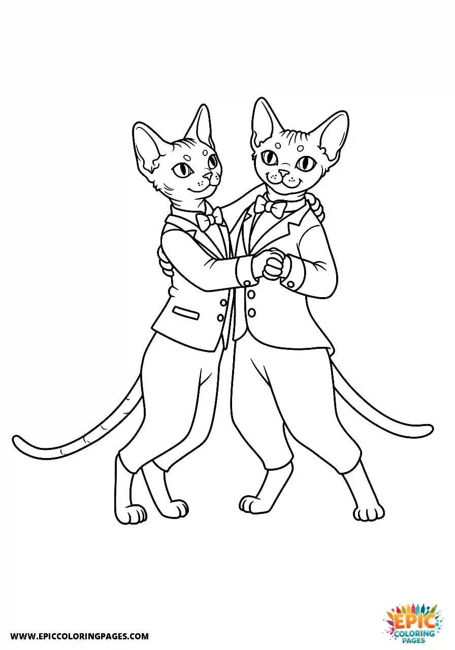 Devon Rex The devon rex cat cute dancing with a charming partner