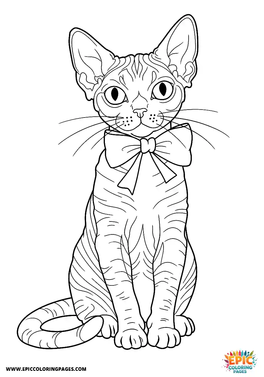 Devon Rex The devon rex cat cute with a small bow
