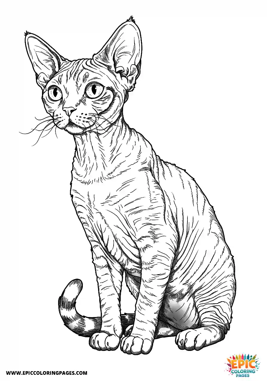 Devon Rex A devon rex cat with a deep gaze