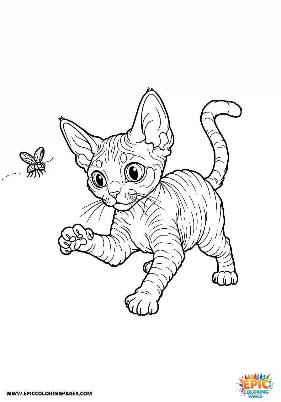 Devon Rex The devon rex cat focused cat trying to catch a fly