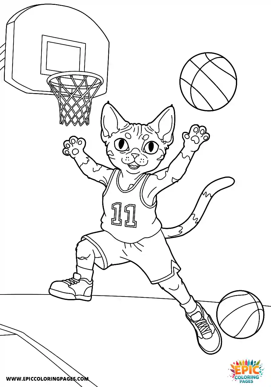 Devon Rex A devon rex cat playing basketball