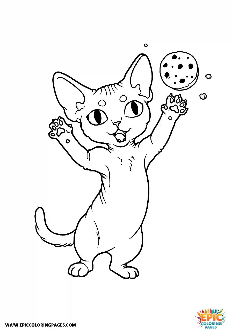 Devon Rex Devon rex cat reaching for a cookie with a mischievous look