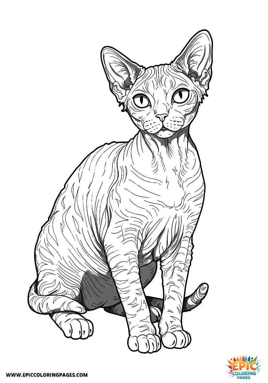 Devon Rex Devon rex cat serene and elegant demeanor in a realistic style