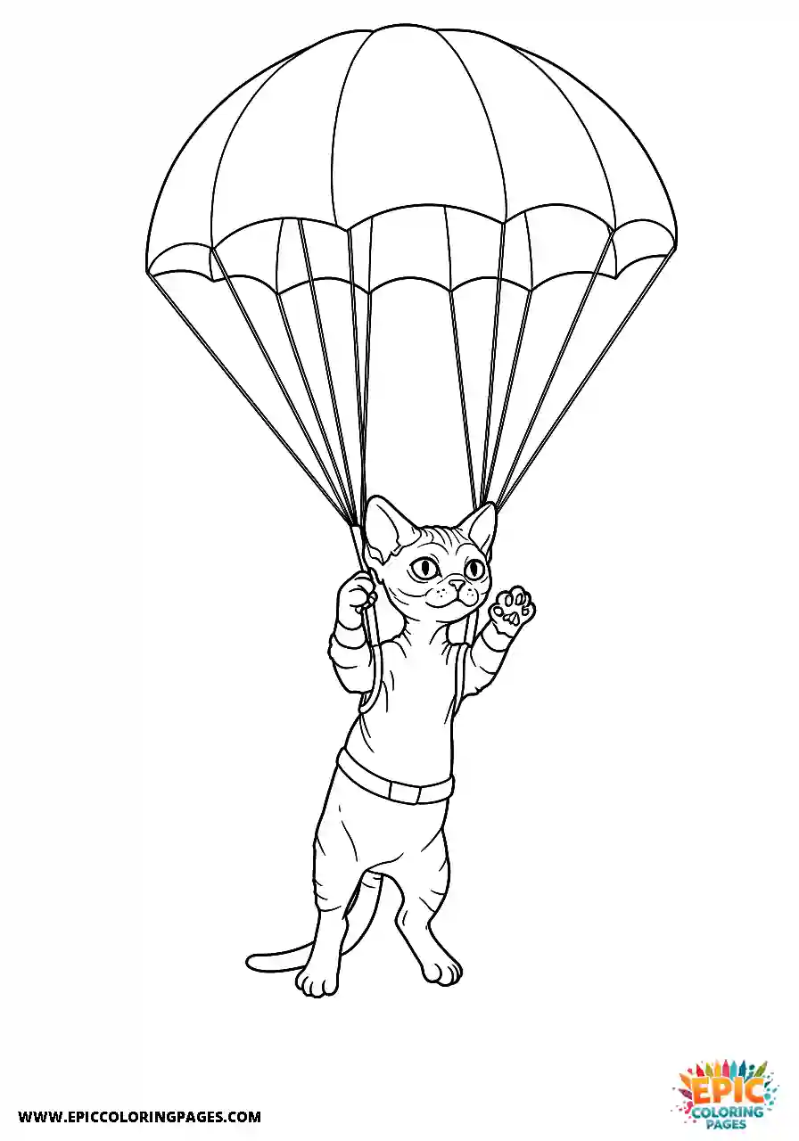 Devon Rex The devon rex cat simple with a parachute