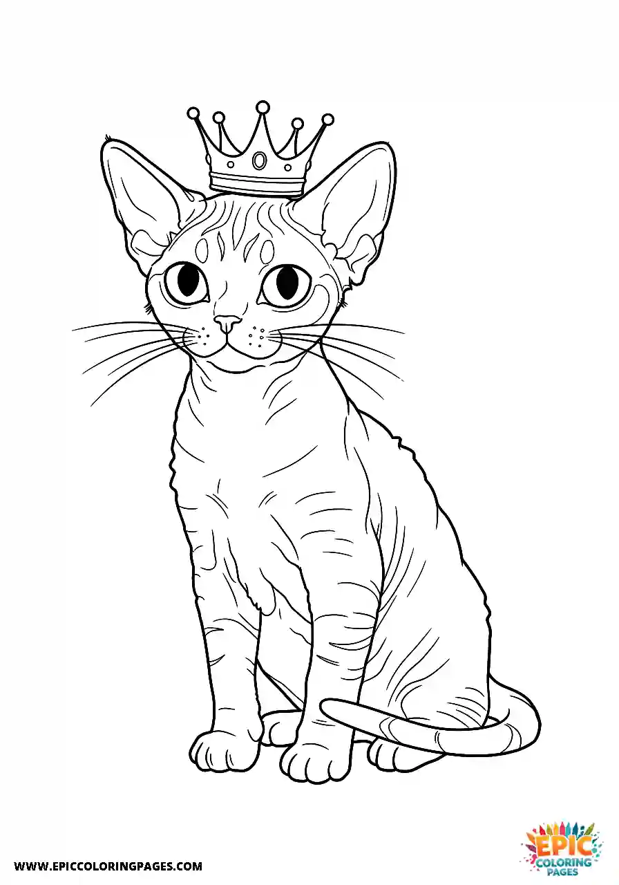 Devon Rex A devon rex cat simple with a tiny crown