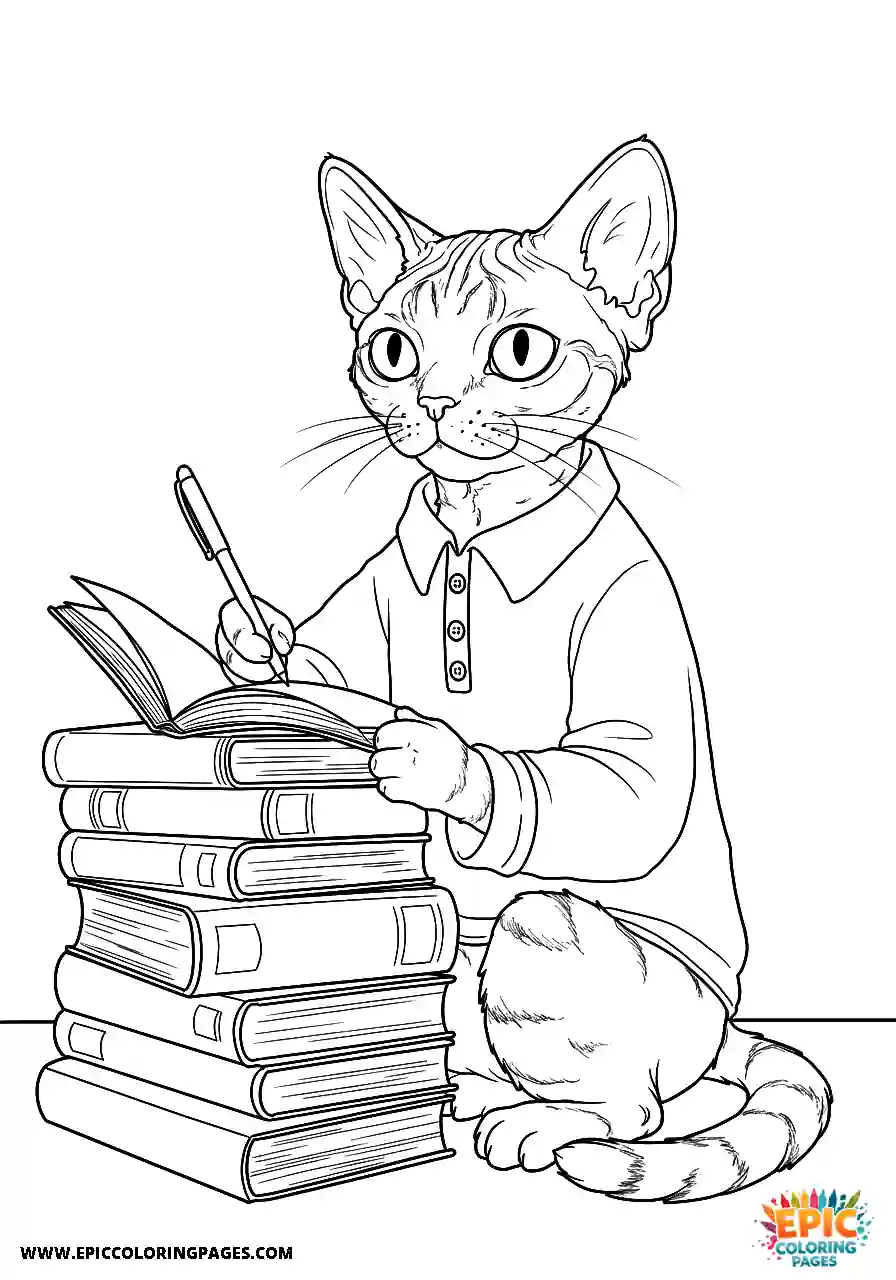 Devon Rex A devon rex cat studious cat