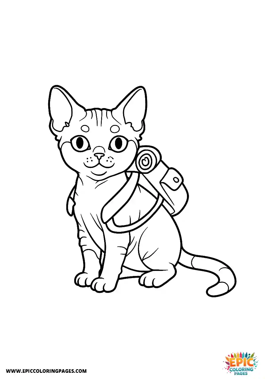Devon Rex The devon rex cat with a tiny backpack ready for adventure