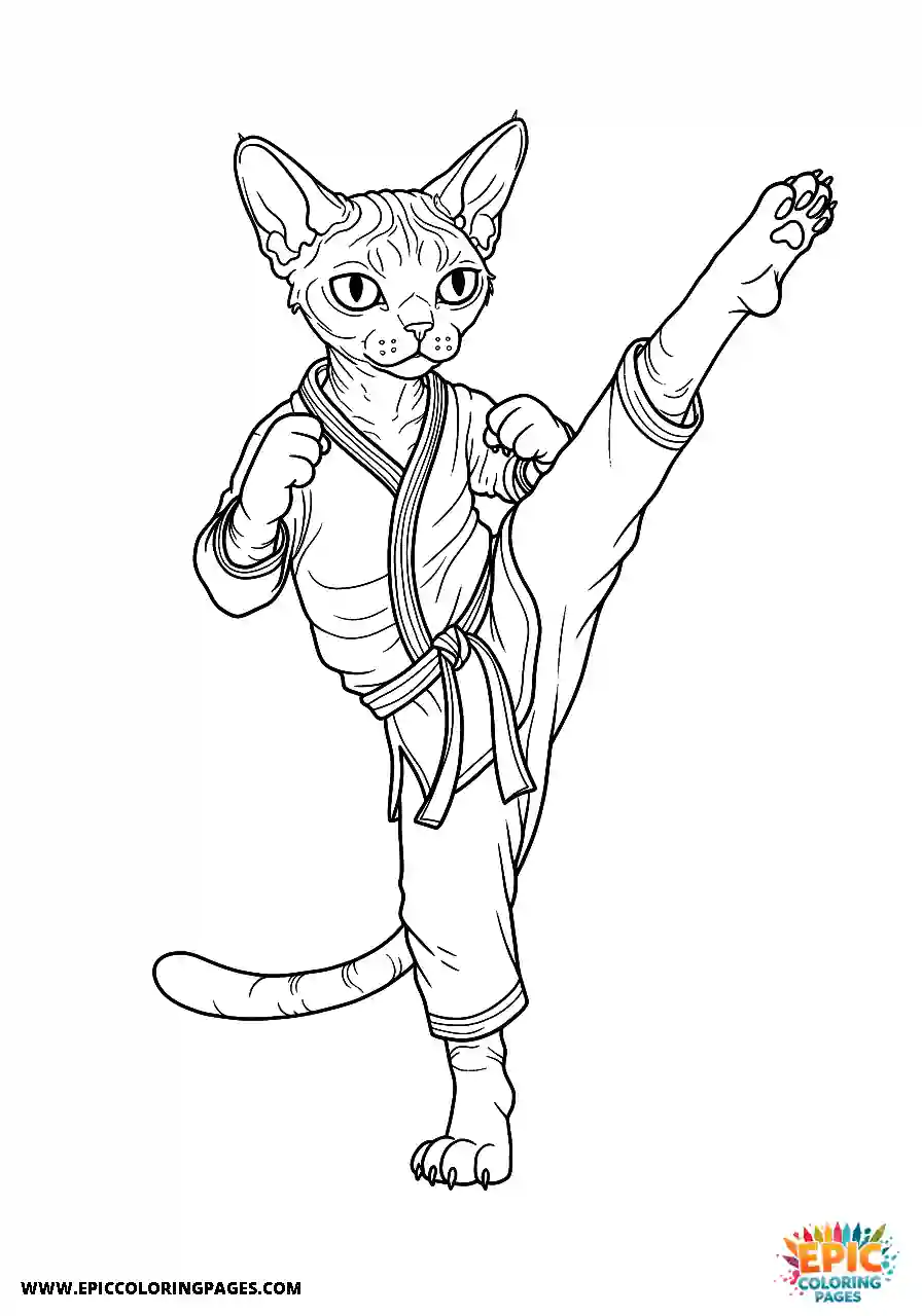 Devon Rex The devon rex cat training in martial arts