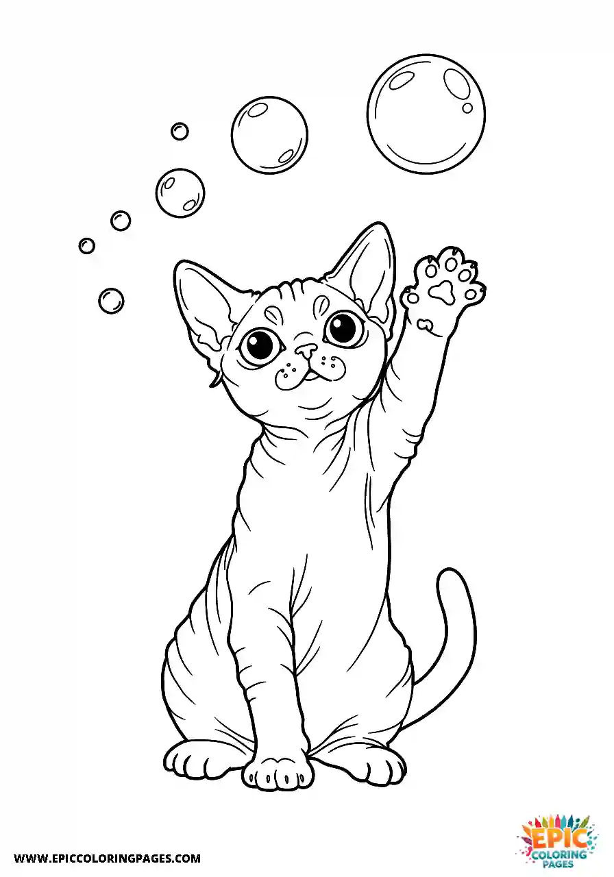 Devon Rex A devon rex cat trying to catch a bubble