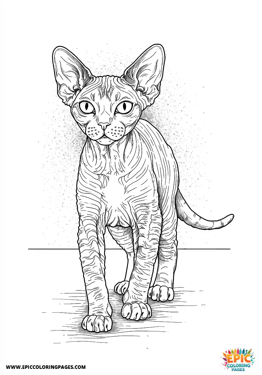 Devon Rex Devon rex cat walking with purpose