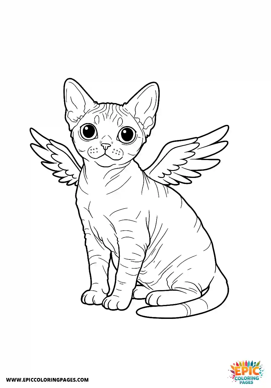 Devon Rex Devon rex cat wearing tiny angel wings