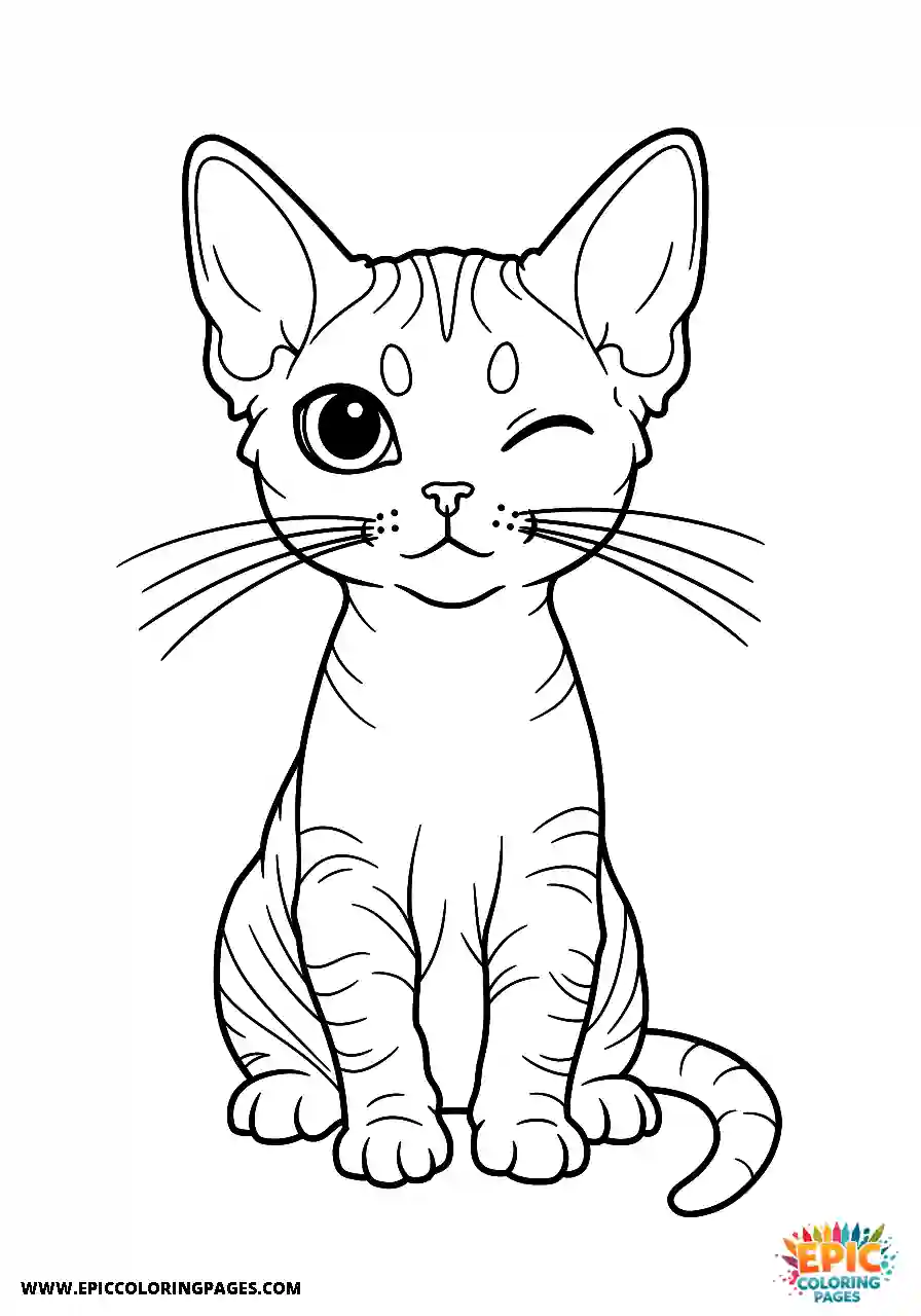 Devon Rex The devon rex cat winking at the viewer cheerfully