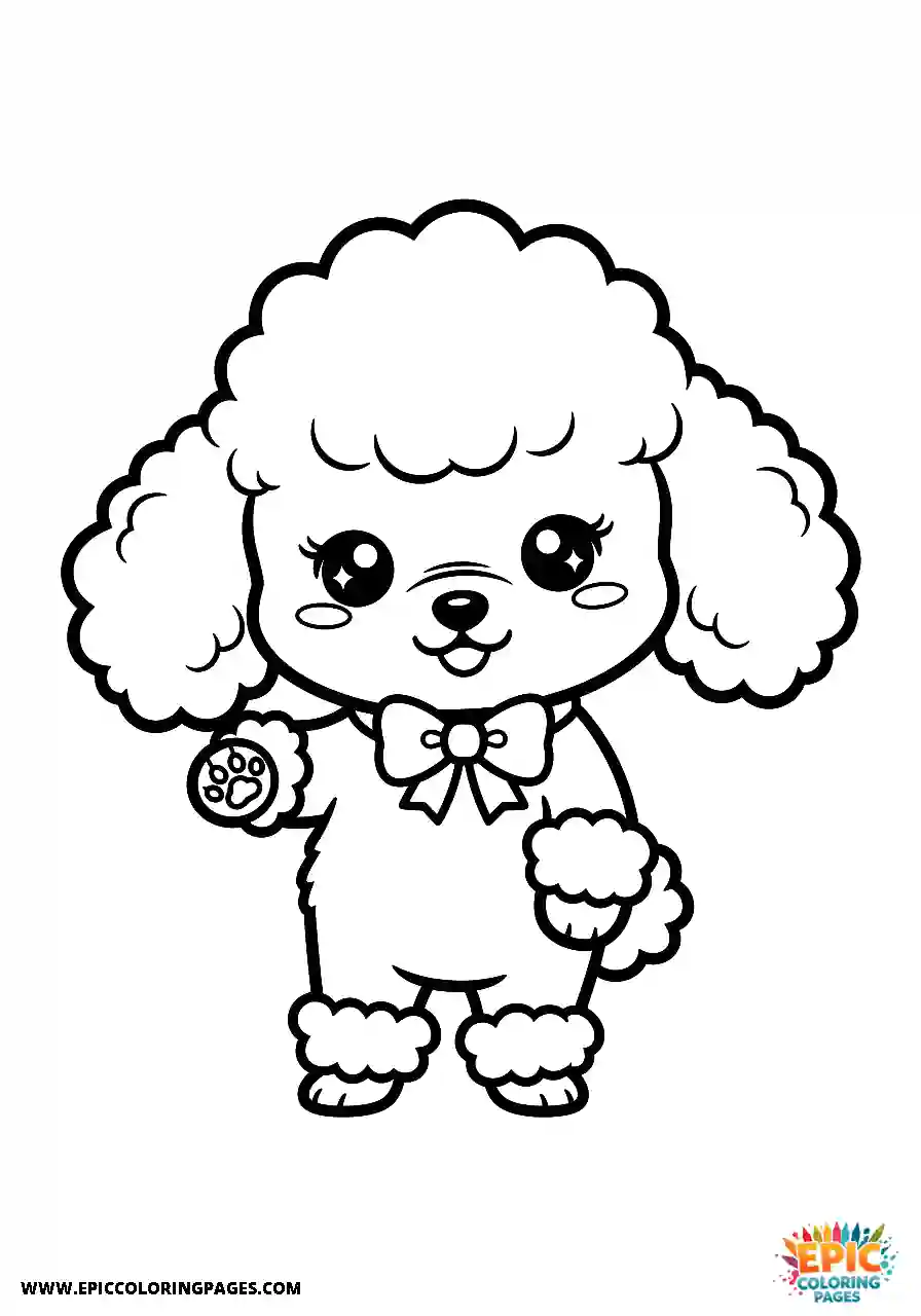 Poodle funny poodle doing a handshake trick