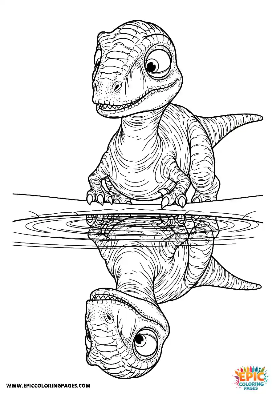 Oviraptor oviraptor looking at its reflection