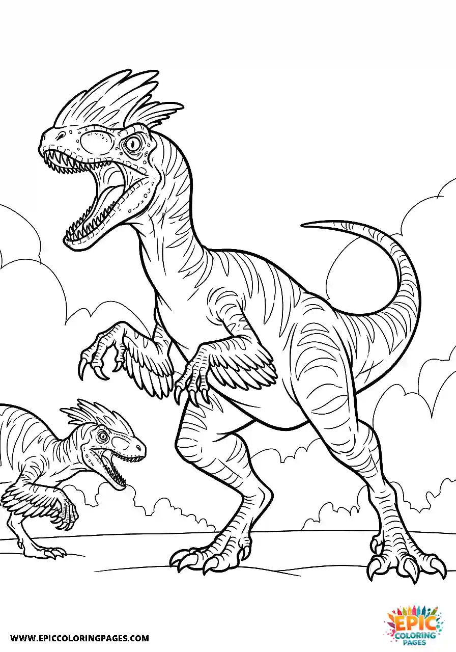 Oviraptor oviraptor roaring at a rival