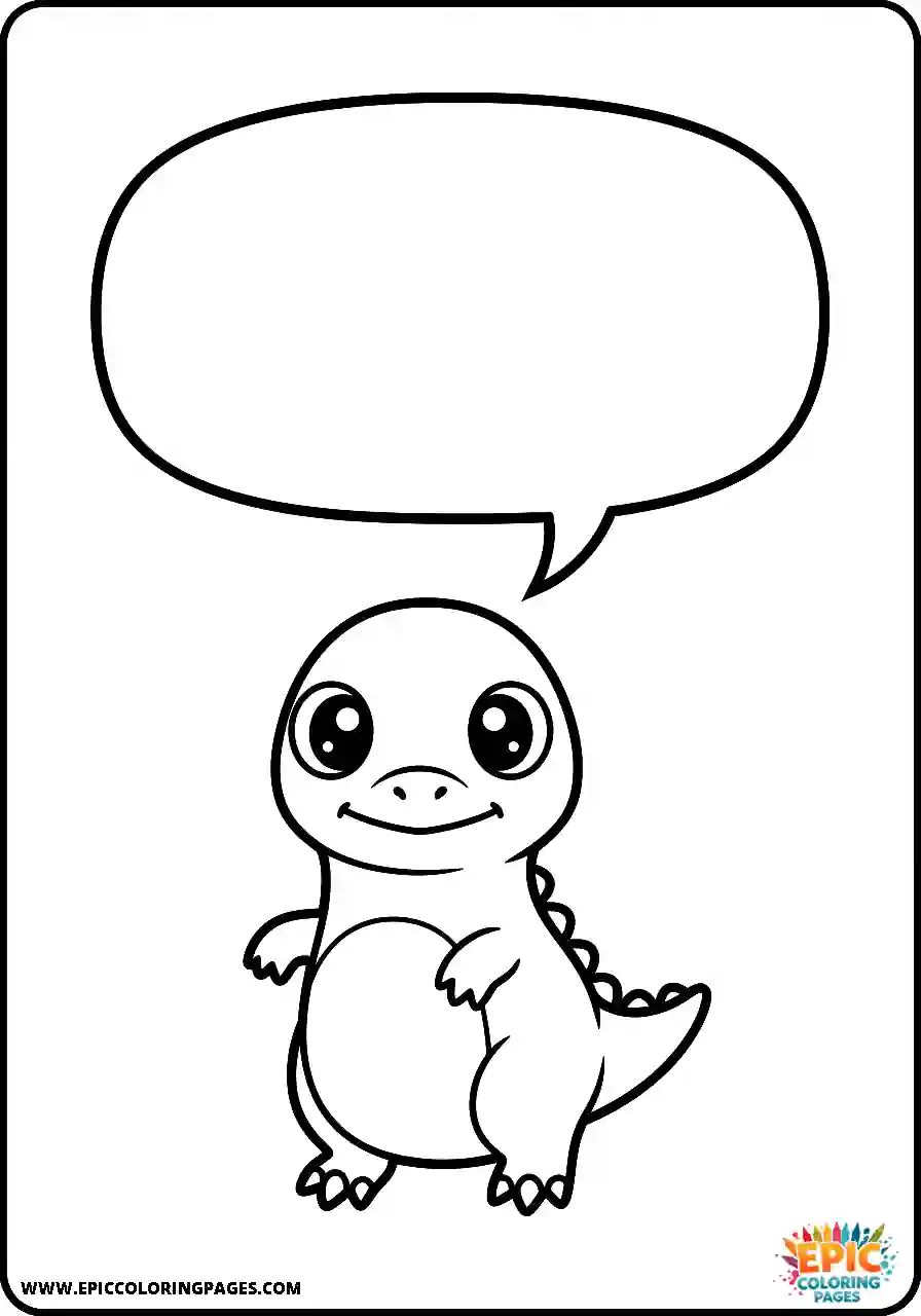Oviraptor oviraptor standing next to a blank speech bubble