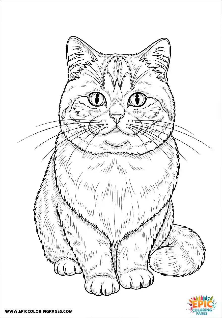 Persian Persian cat manga style coloring page easy
