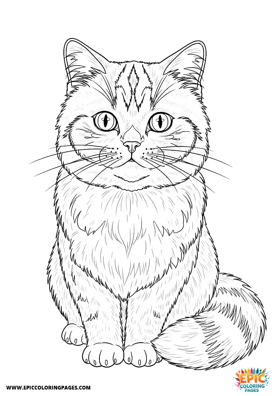 Persian Persian cat manga style coloring sheet cute