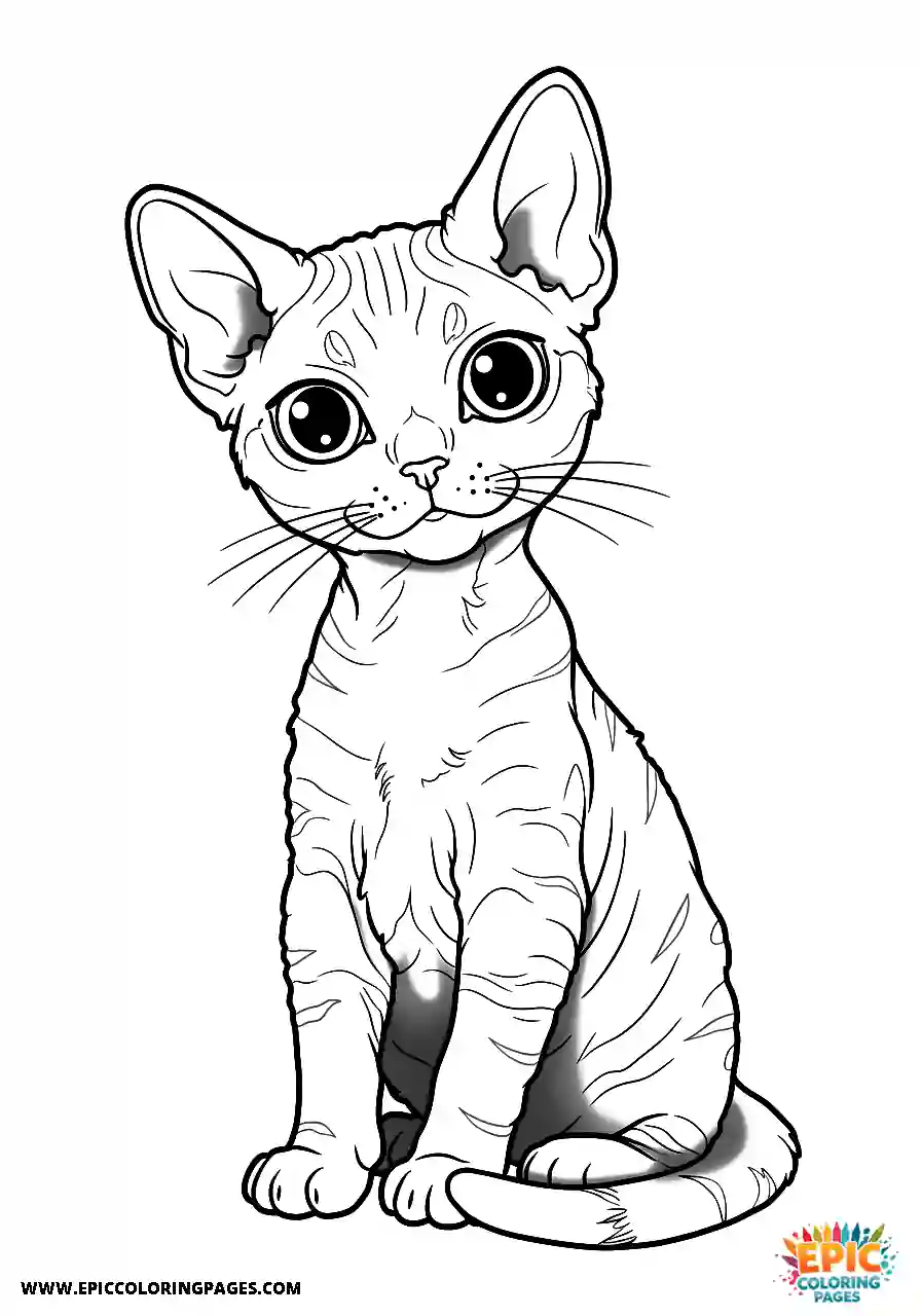 Devon Rex Realistic devon rex cat in an affectionate gesture