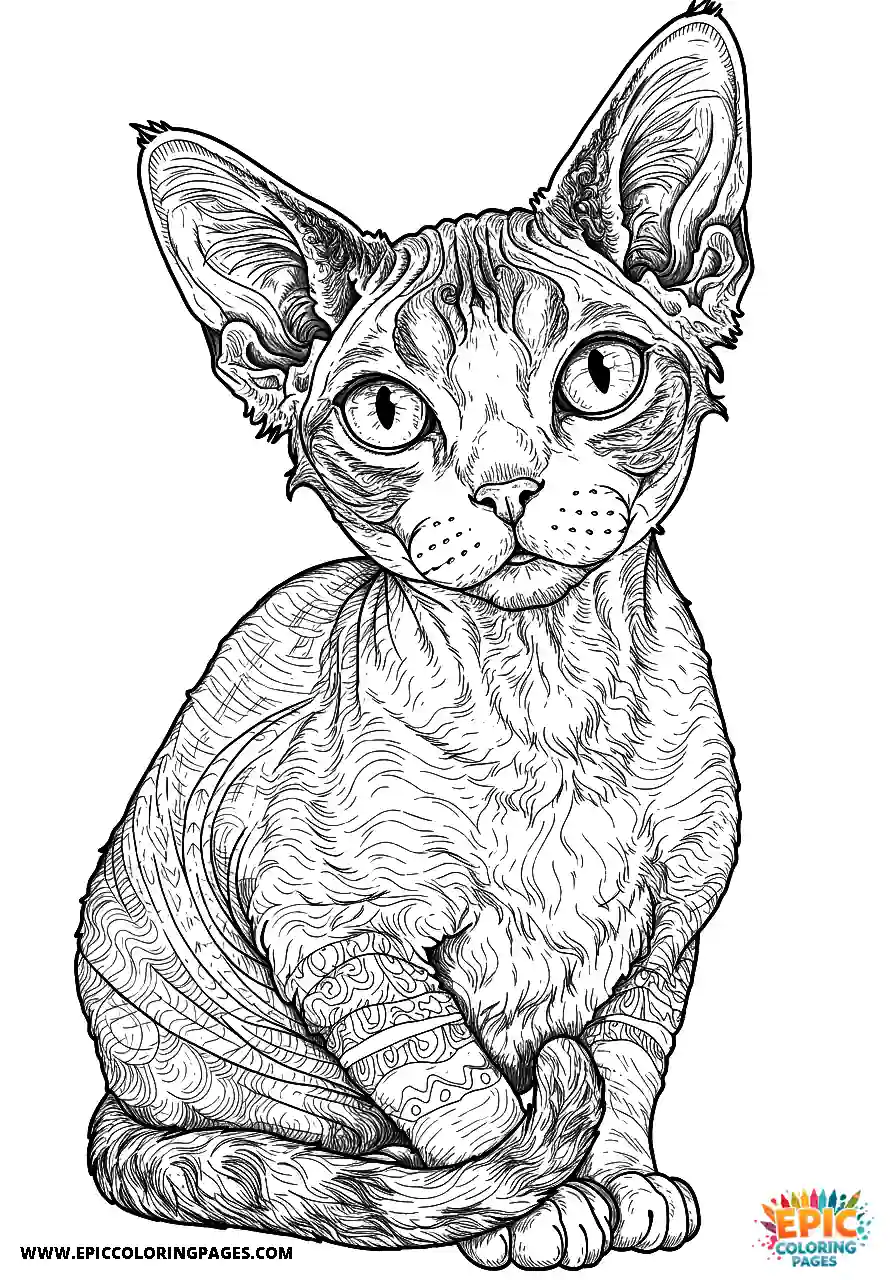 Devon Rex The realistic devon rex cat with a calm demeanor