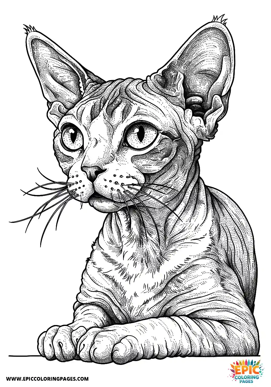 Devon Rex Realistic devon rex cat with a deep expression