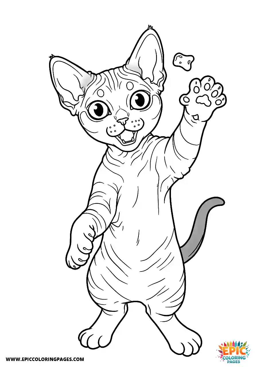 Devon Rex A realistic devon rex cat reaching for a treat with an eager expression