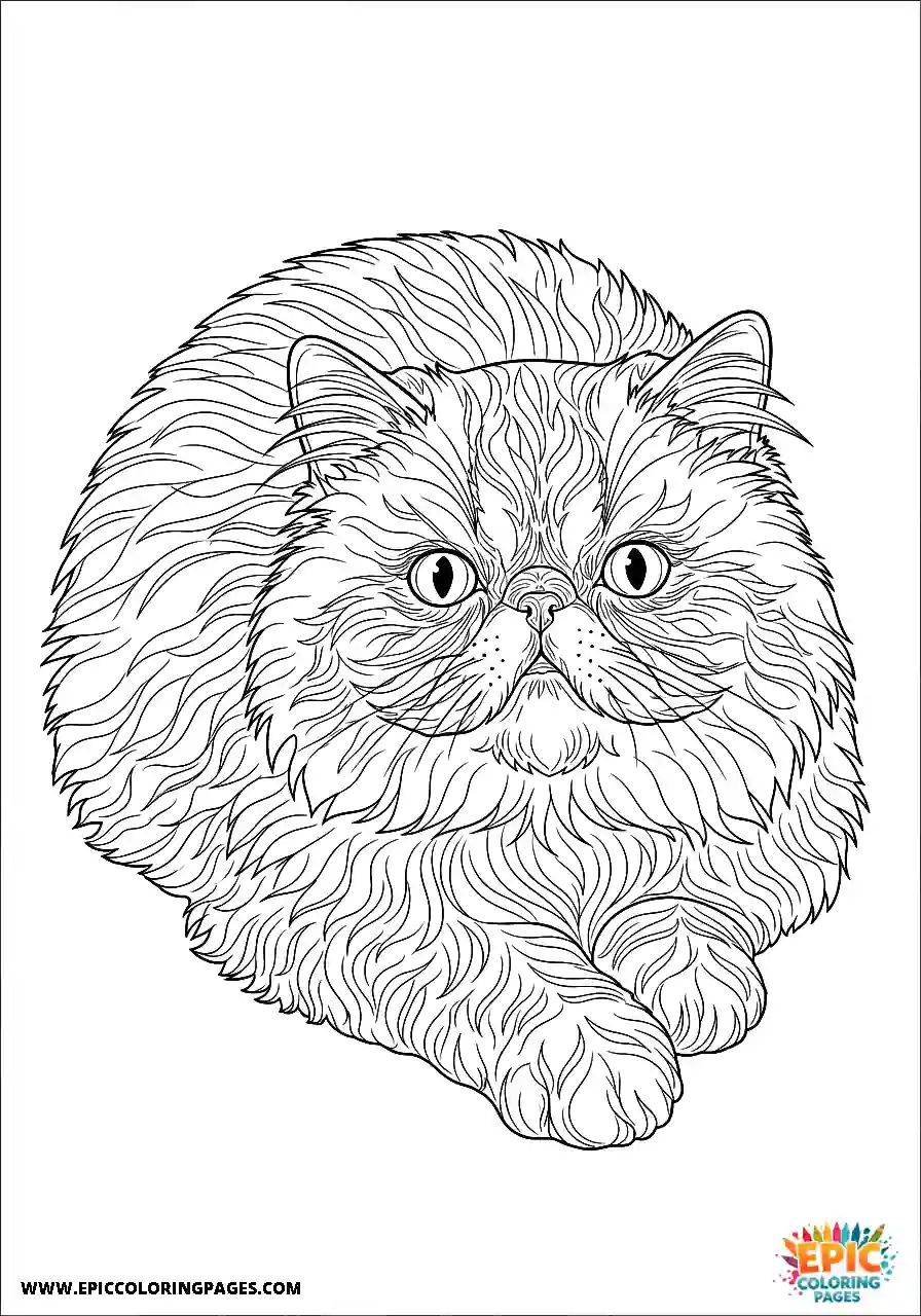 Persian A realistic persian cat from a diagonal view
