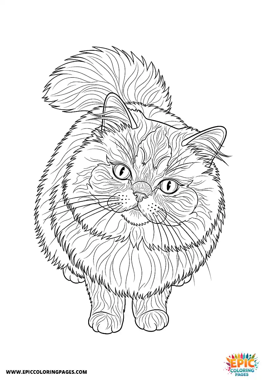 Persian Realistic Persian cat shown from a high angle for adults