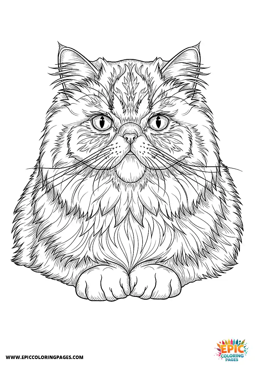 Persian Realistic Persian cat with a calm serene look for adults