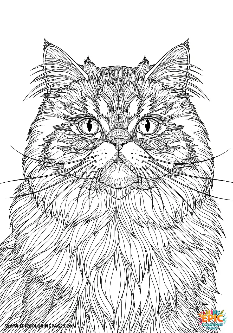 Persian Realistic Persian cat illustration featuring an air of mystery
