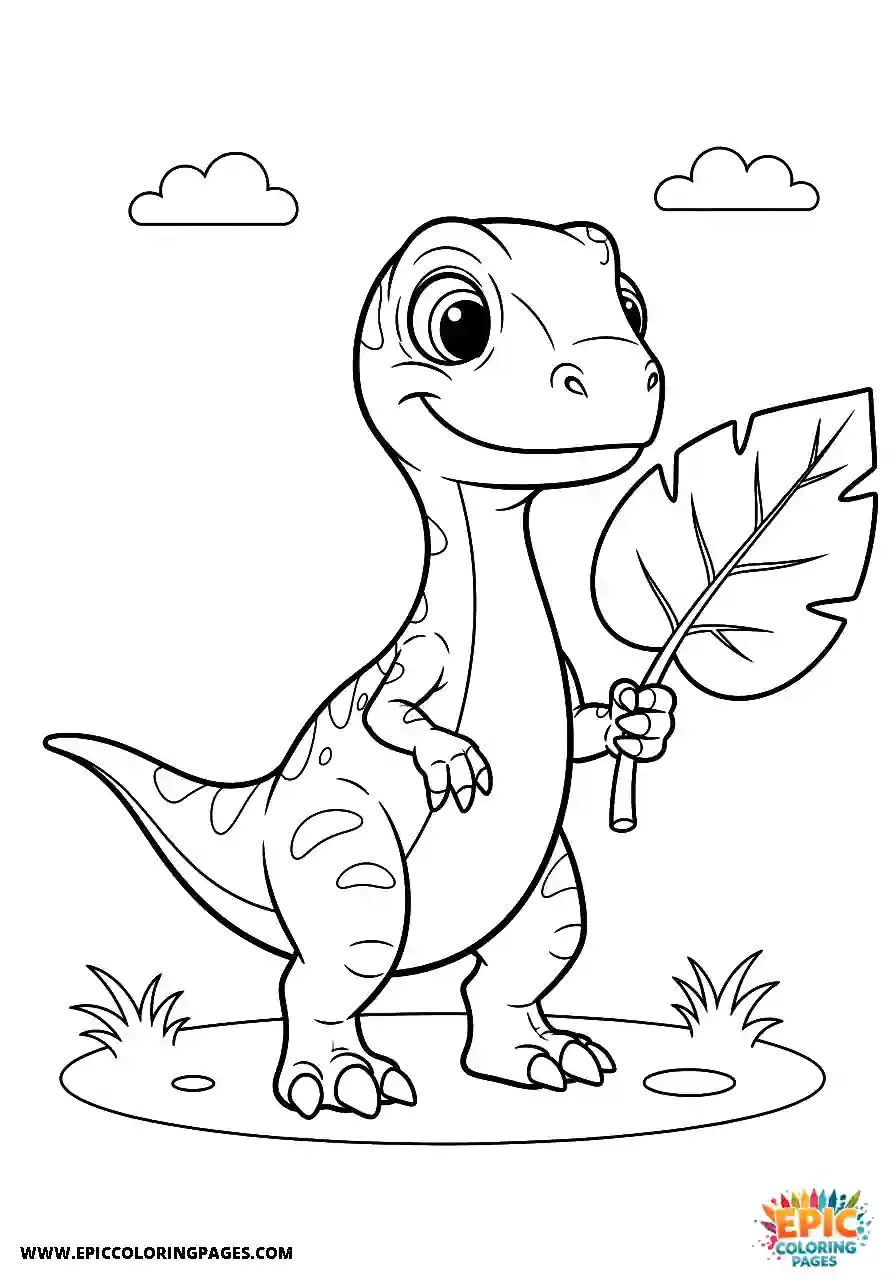 Oviraptor simple oviraptor holding a large leaf