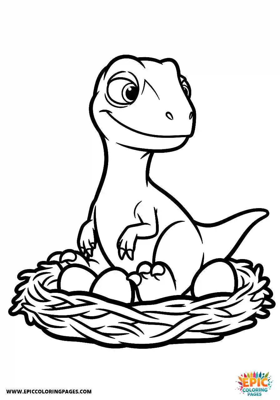 Oviraptor simple oviraptor sitting on a nest