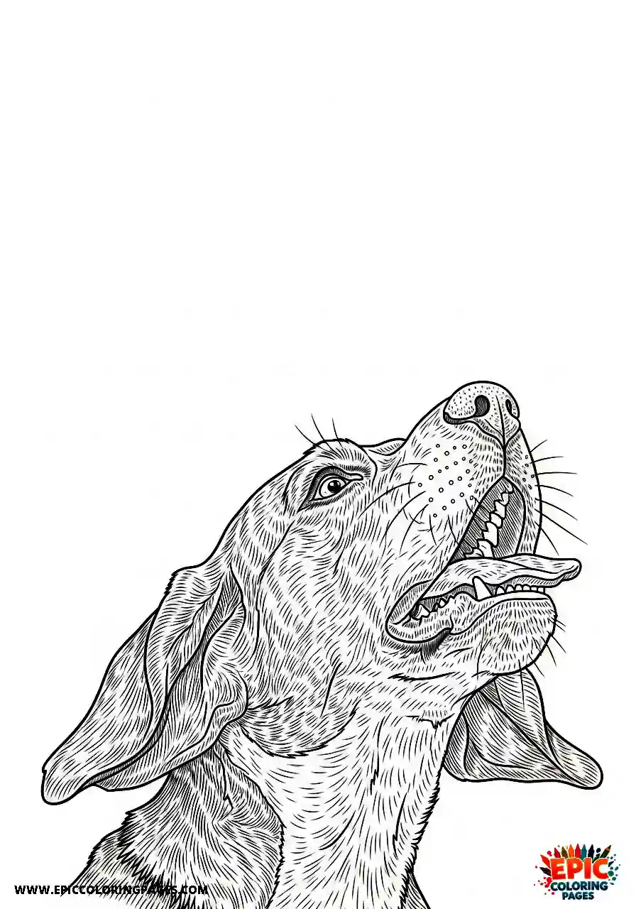 Beagle Beagle hound howling with its head raised and mouth open
