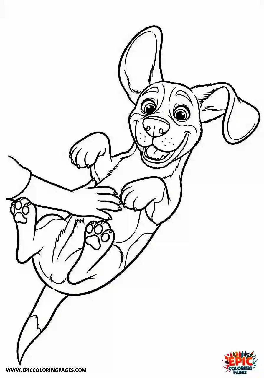 Beagle Cartoon style beagle happy pup getting a belly rub with its legs in the air