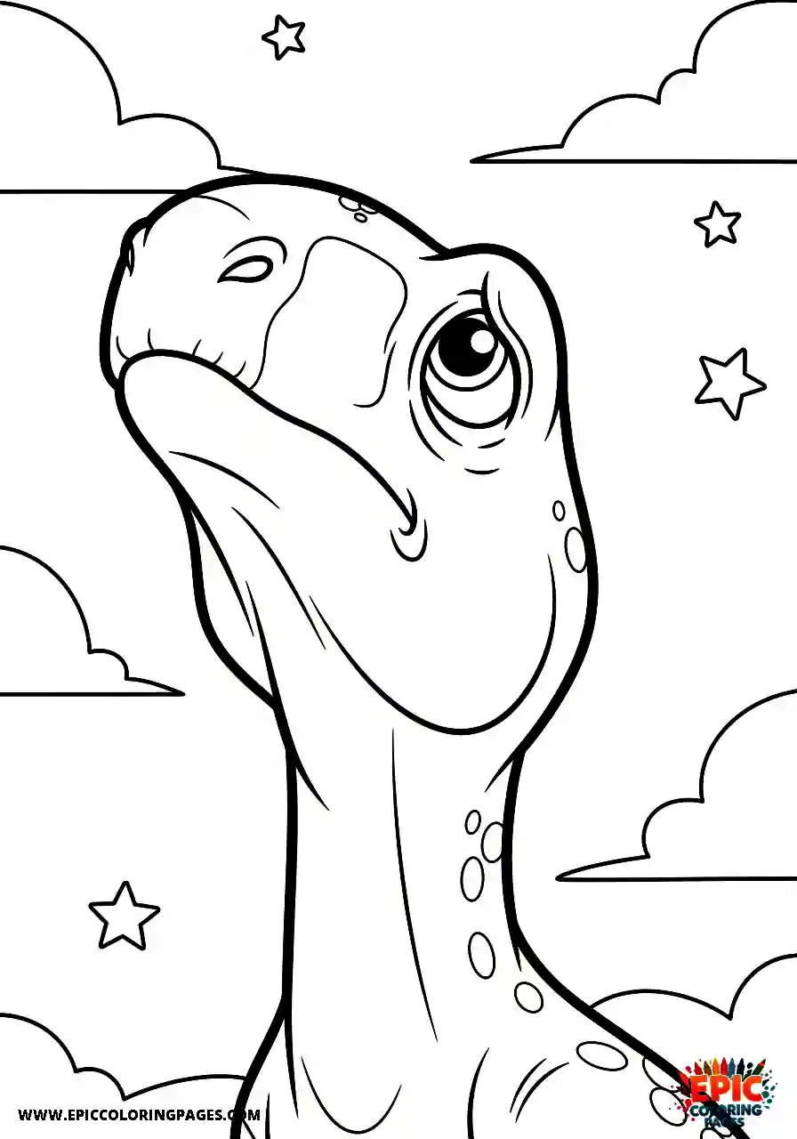Coelophysis Cartoon style coelophysis looking sadly at the sky