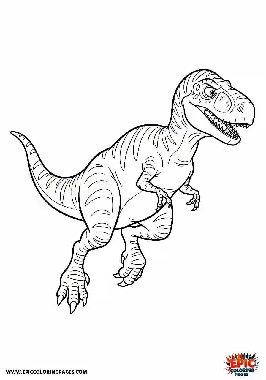 Coelophysis Cartoon style coelophysis performing a determined leap