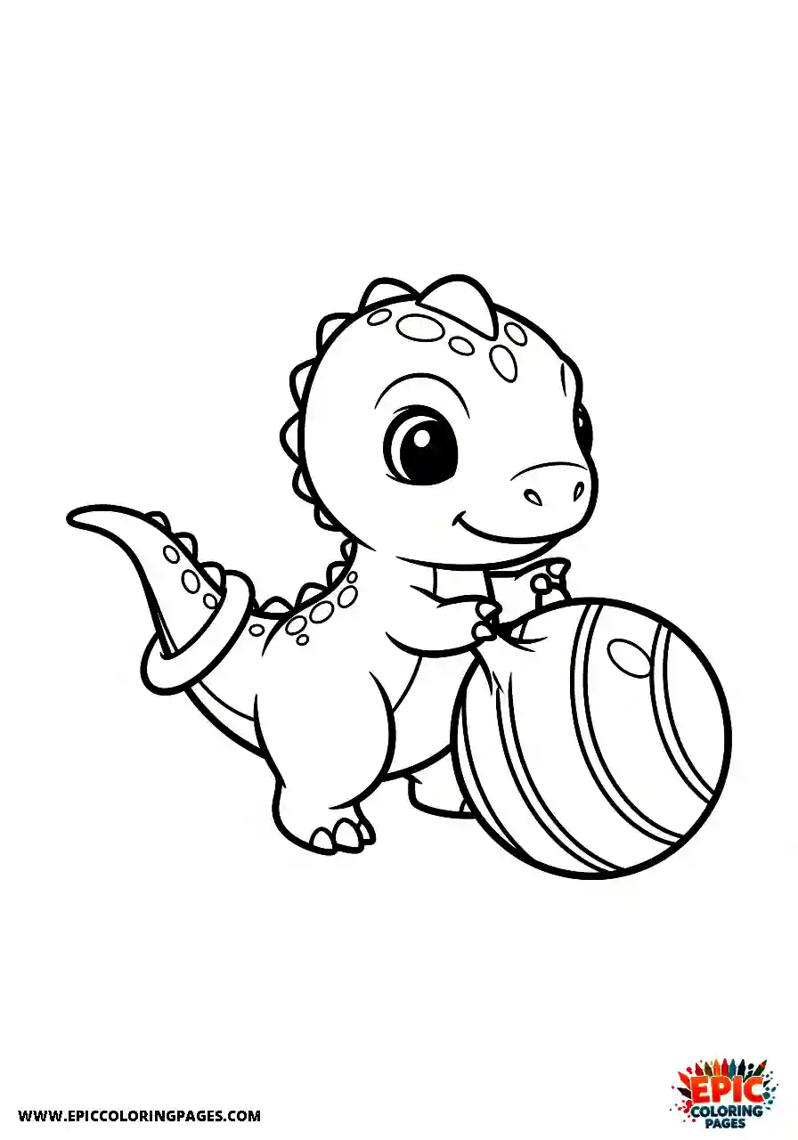Coelophysis Chibi style coelophysis playing with a bouncy ball