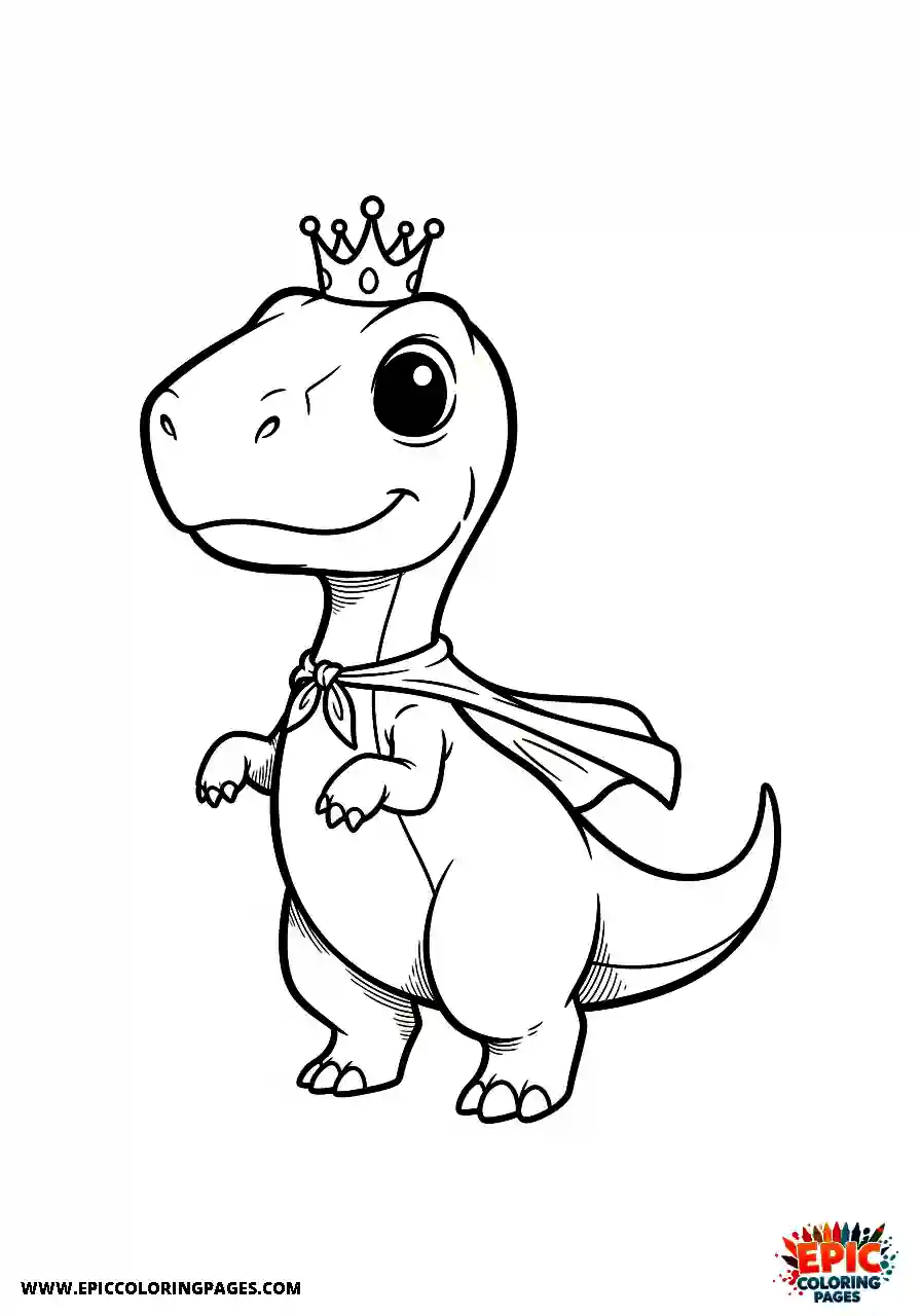 Coelophysis Chibi style coelophysis wearing a tiny crown and cape