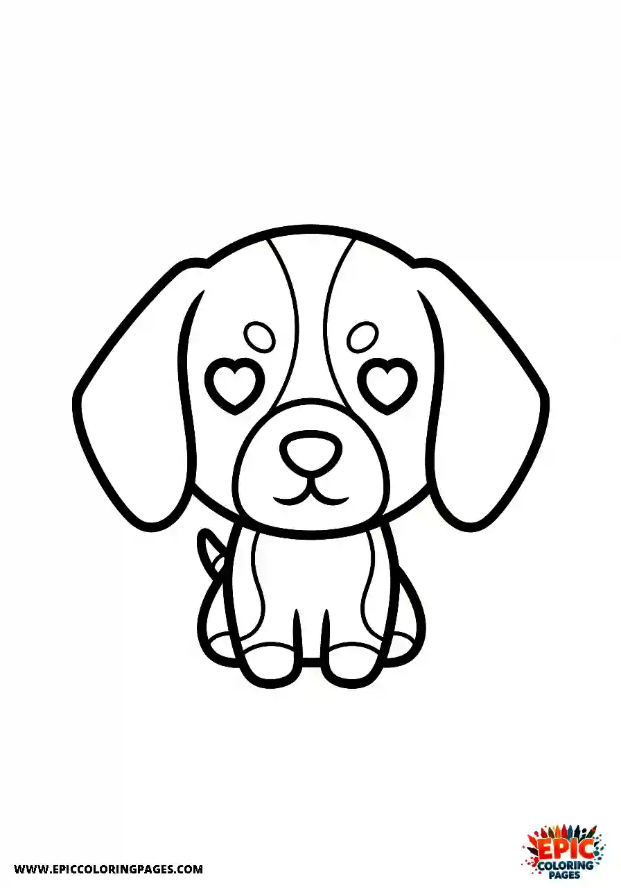 Beagle Chibi style enamored beagle harrier pet deeply in love